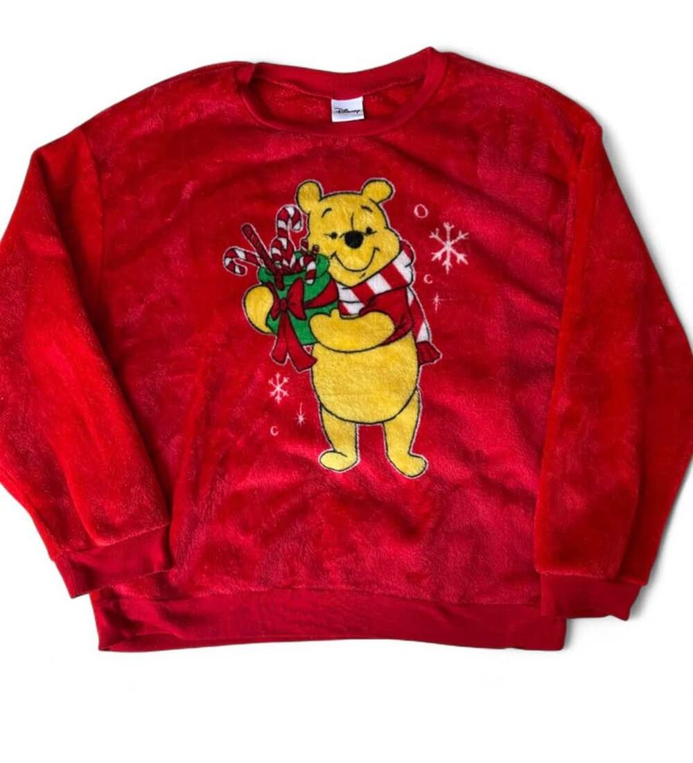 Disney Winnie the Pooh Christmas Fleece Sweatshirt XXL
